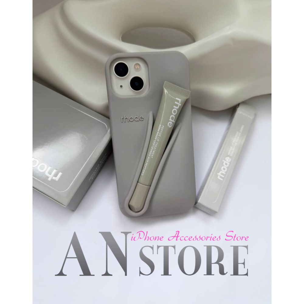 Rhode Lip Case Grey iPhone 13 – стильний сірий чохол з блиском